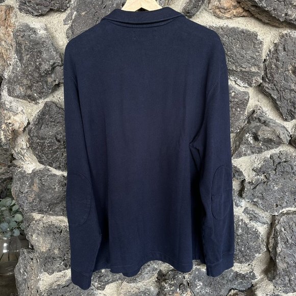 Polo Ralph Lauren Quarter Zip Pullover Sweater Men's 2XL Navy elbow pads - Picture 5 of 12